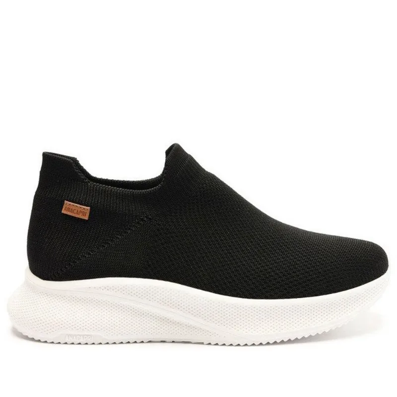 Tênis slip on sporty knit mono preto C 30354 0022 0001 anacapri