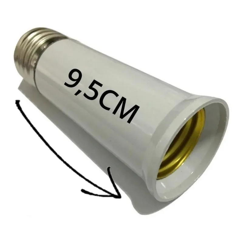 2x Prolongador Extensor Adaptador Soquete Lâmpada E27 - 95mm