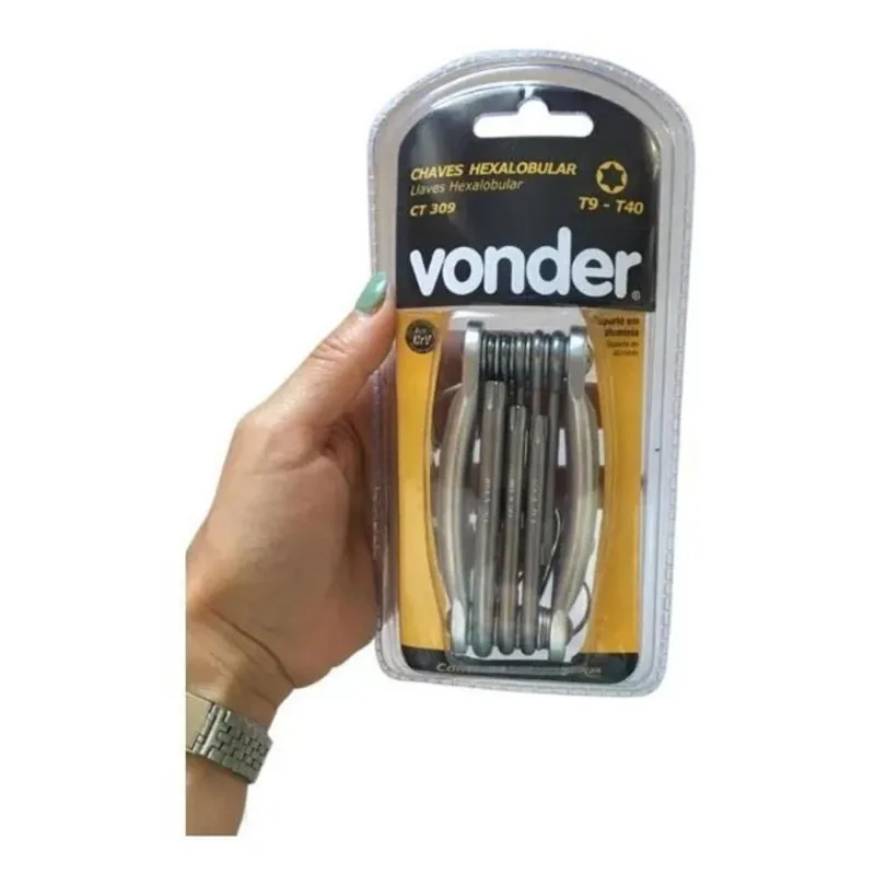 Jogo De Chaves Torx Canivete T9 A T40 Com 8 Peças Vonder