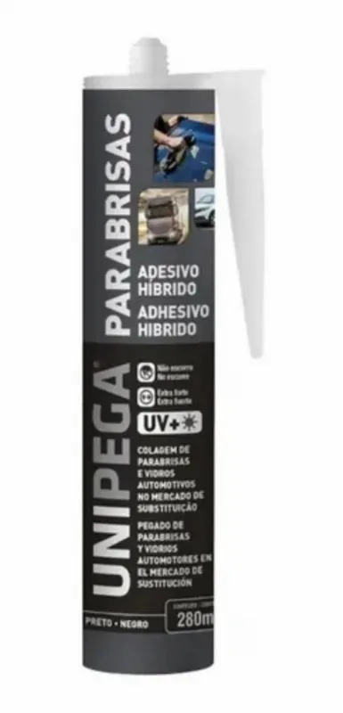 10x Cola Pu 50 Parabrisa Vidro Automotivo Preta 400g Unipeg
