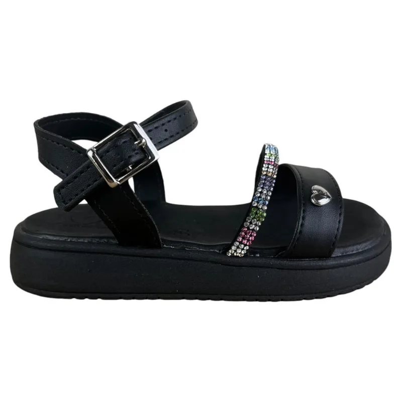 Sandalia Papete Menina Kidy Flatform Tira com Strass