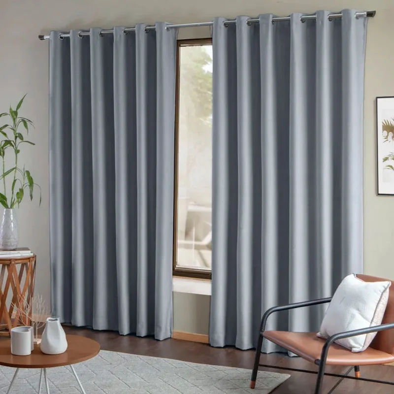 Cortina Blackout de Tecido Liso 2.60 x 1.80Mts Vivalutex Lisboa Oceano