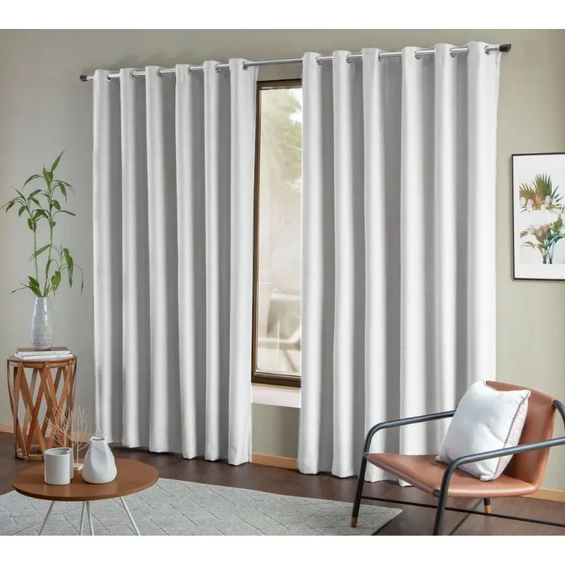 Cortina Blackout de Tecido Liso 4.00 x 2.50 Mts Vivalutex Lisboa Branco