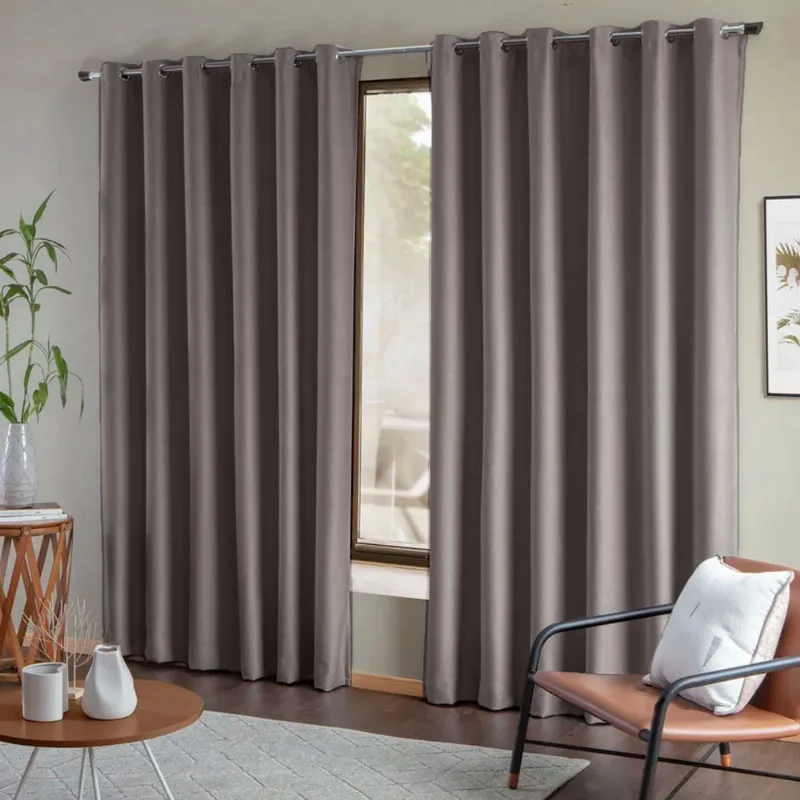 Cortina Blackout de Tecido Liso 2.60 x 2.30 Mts Vivalutex Lisboa Grafite