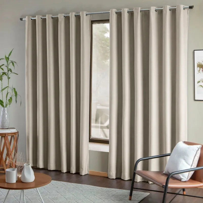 Cortina Blackout de Tecido Liso 2.60 x 2.30 Mts Vivalutex Lisboa Marfim