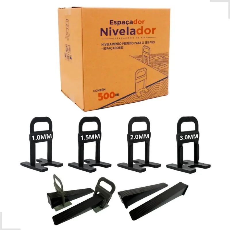 500 Nivelador Espaçador De Piso + 100 Cunhas 3.0mm
