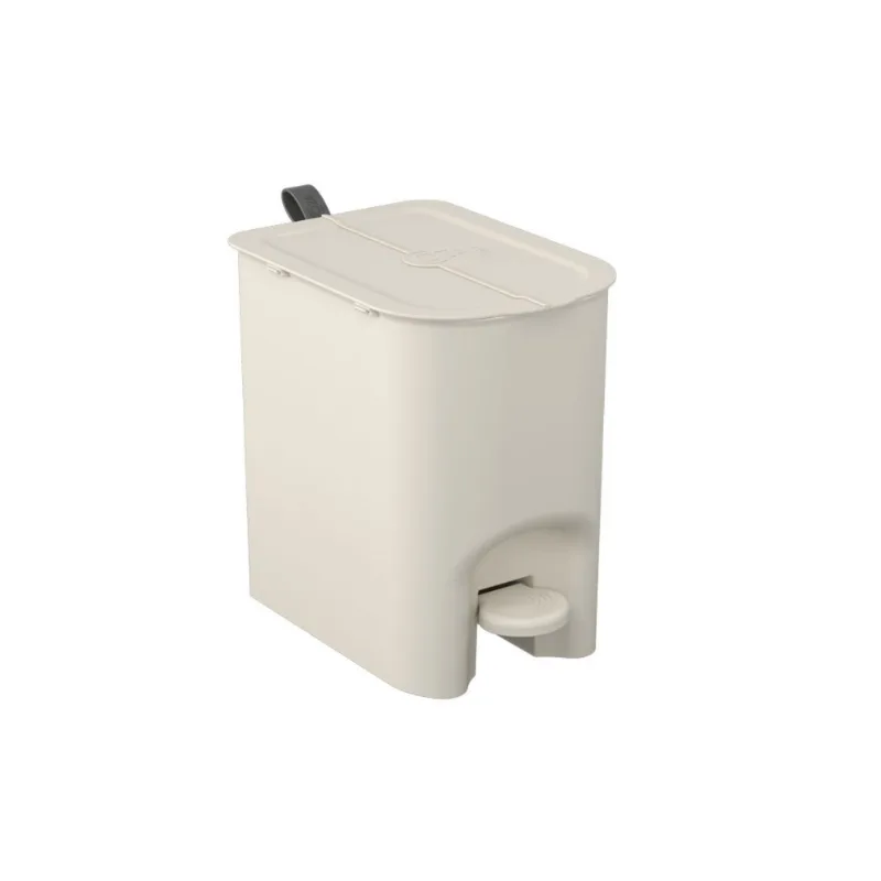 Lixeira Coza Borboleta com Pedal 6 Litros Light Gray com Alça Cinza Chumbo Light Gray com Alça Cinza Chumbo