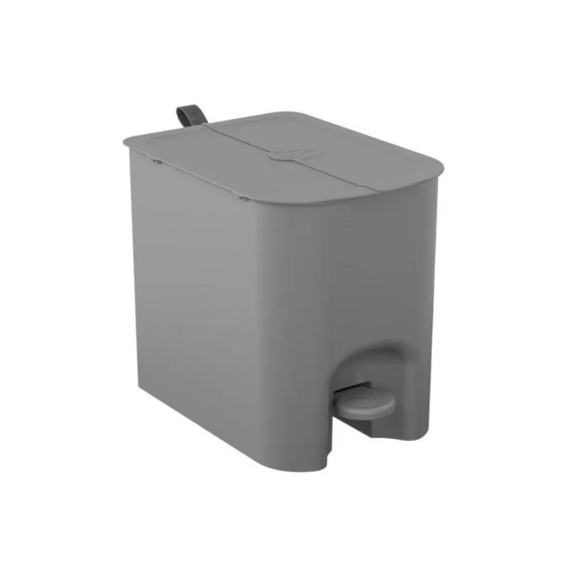 Lixeira Com Pedal Borboleta 12l Cinza Com Alça Chumbo Coza