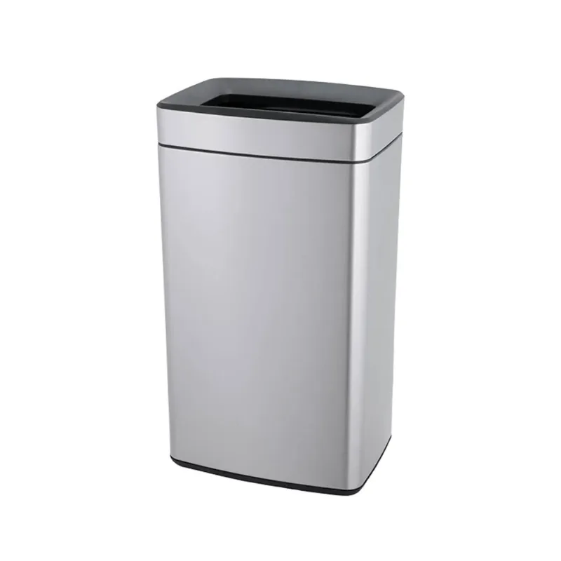 Lixeira com Aro e Balde Brinox Plana 40 Litros Aço Inoxidável Escovado Aço Inoxidável