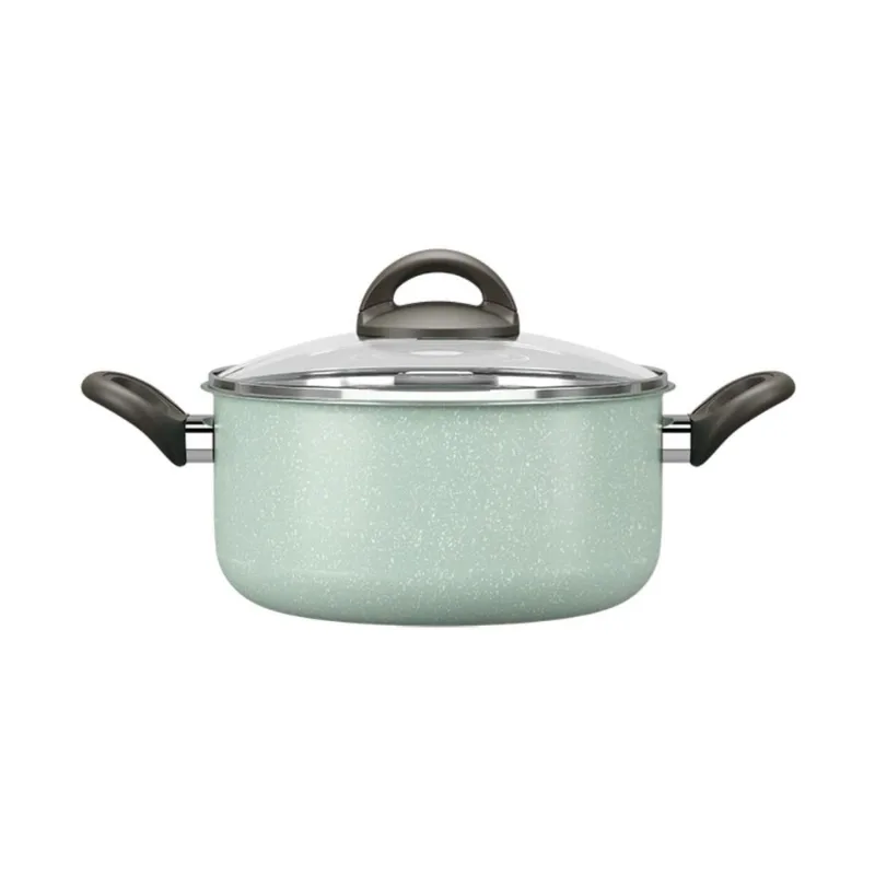 Caçarola com Tampa Brinox Suprema Antiaderente Mineral Resist Ceramic Life Ø20cm 3 Litros Verde Verde