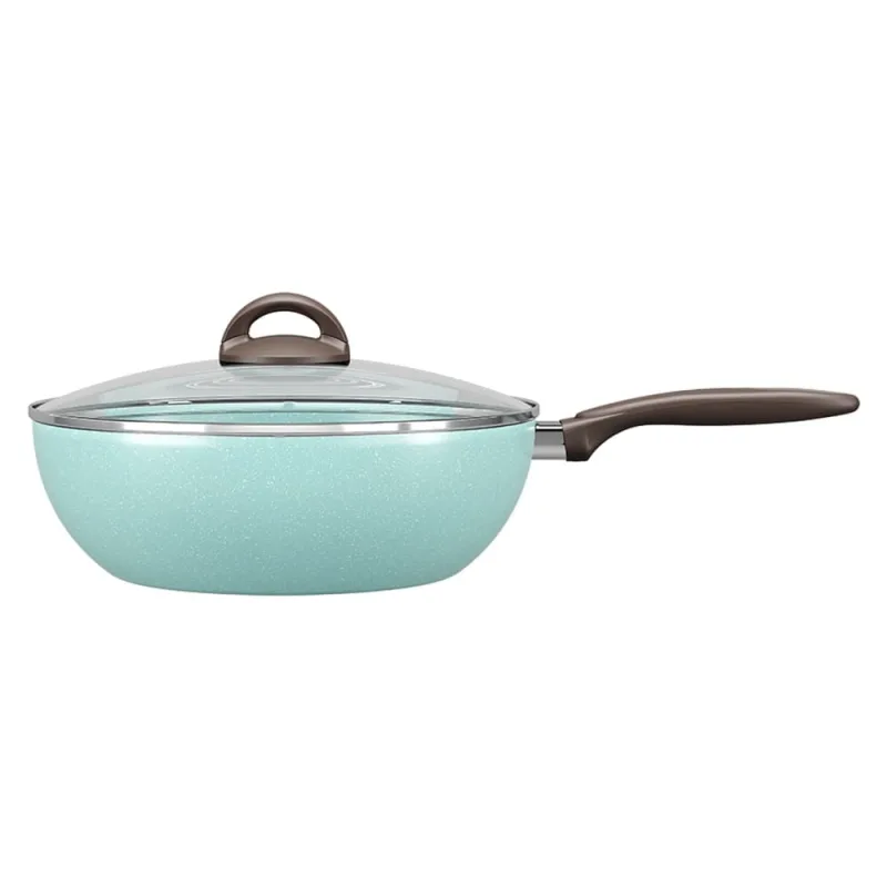 Panela Wok Brinox Suprema Ceramic Life Antiaderente 4,1L 28cm Tampa de Vidro Verde - Brinox - Utilidades Domesticas