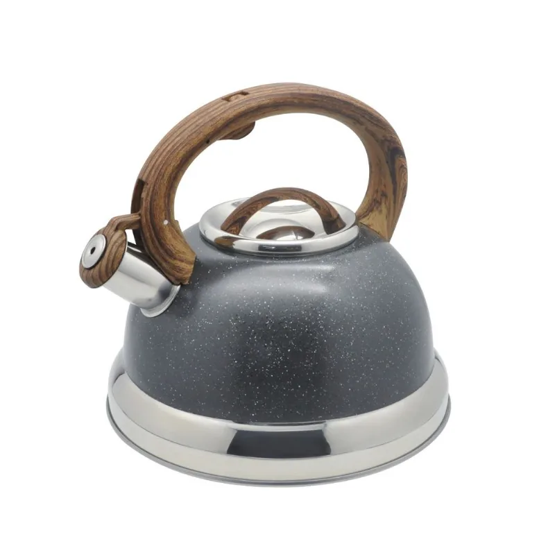 Chaleira de Inox com Indução e Apito Brinox Roma 2,7 Litros Granito Granito