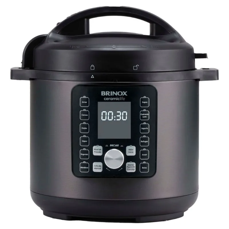 Panela de Pressão Elétrica Brinox Ceramic Life 6 Litros 220V Voltagem 220v