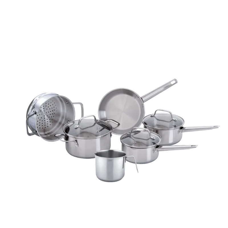 Jogo de Panelas Brinox City em Aço Inox e Fundo Triplo 6 Peças 6 Peças Inox