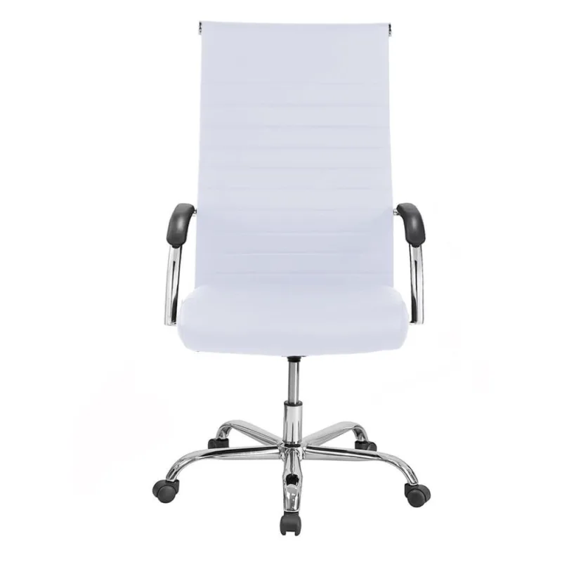 Cadeira De Escritório Esteirinha Base Cromada Com Rodinha Fortt Pequim Branca - CEF09-B - Não Disponível - Móveis