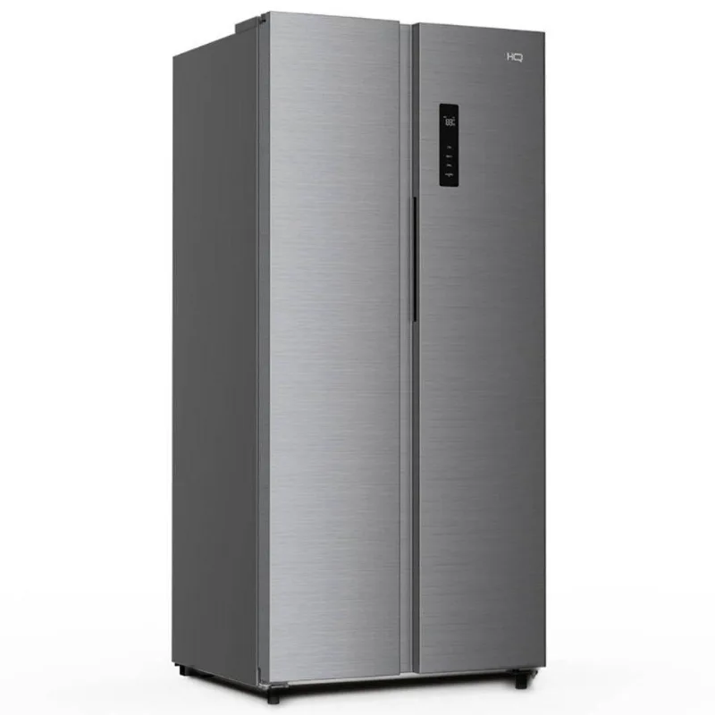 Geladeira HQ Side By Side Frost Free Inverter 480L HQ-480SBSFFK Inox 110V