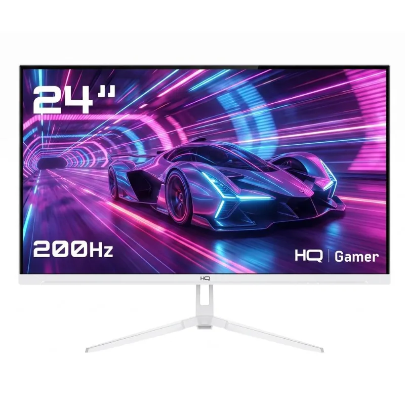 Monitor Gamer HQ 24" Branco 1ms 200Hz IPS AMD FreeSync Full HD HDMI DP Frameless HQW24IP200