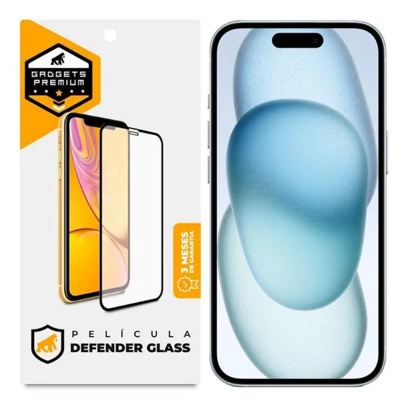 Película para iPhone 15 - Defender Glass Preta - Gshield