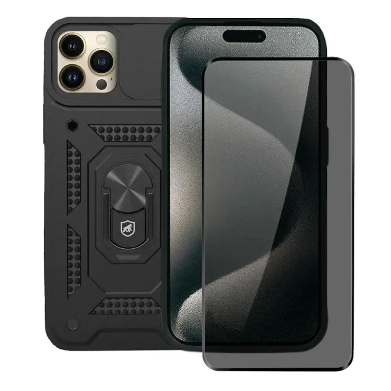 Kit Capa Dinamic Cam Protection e Pelicula Defender Pro Privacidade para iPhone 15 Pro Max - Gshield - Gshield