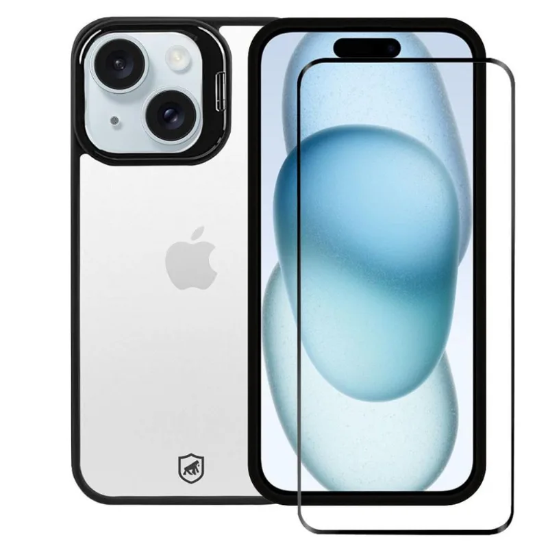 Kit Capa Gravity Preta e Pelicula Ultra Glass para iPhone 15 - Gshield - Gshield