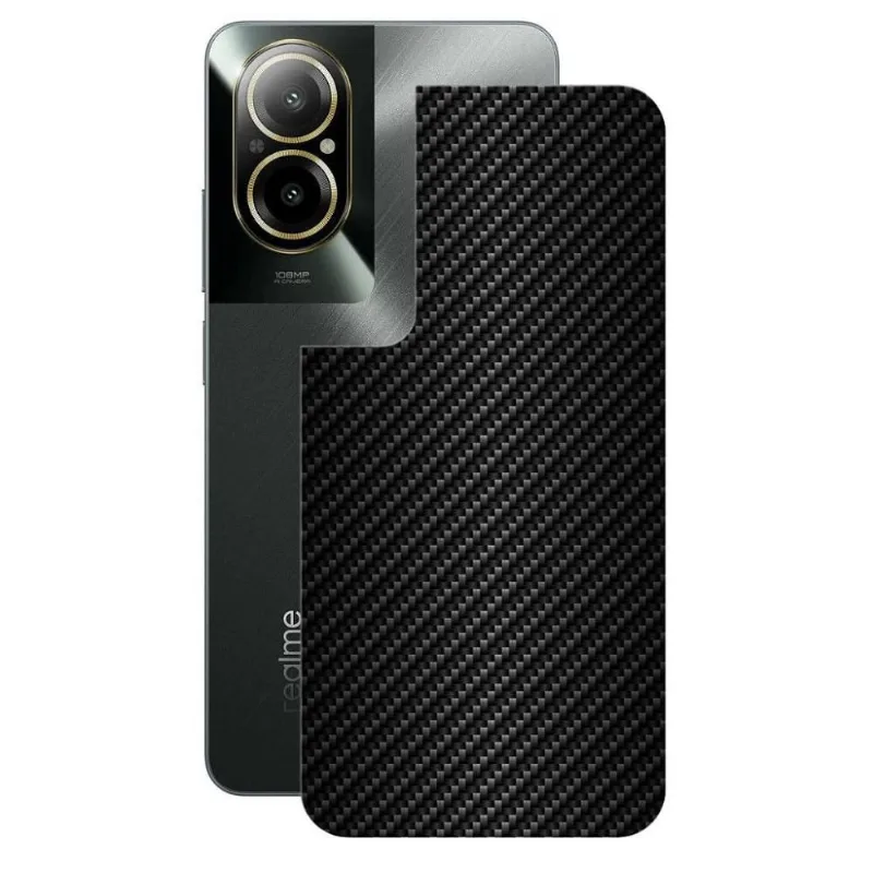 Película para Realme C67 - Traseira de Fibra de Carbono Preta - Gshield