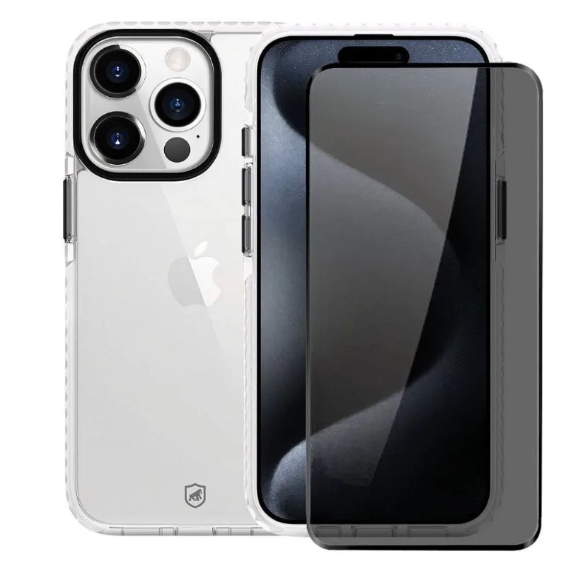 Kit Capa Urus Branca e Pelicula Defender Pro Privacidade para iPhone 15 Pro - Gshield - Gshield