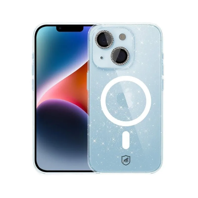 Capa para Celular Gshield Iphone 14 com Proteção Contra Impactos Magsafe Glitter Transparente 1 - Gshield - Celular E Smartphone
