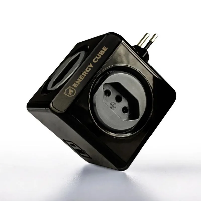 Carregador Adaptador Bivolt Energy Cube - Preto - Entrada USB-A + Tipo C + 4 Tomadas - Gshield