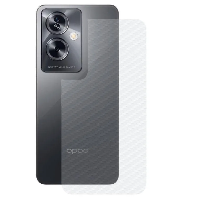Película Gshield Oppo A79 5G Traseira Fibra De Carbono Preto 0,10mm Kit De Instalação