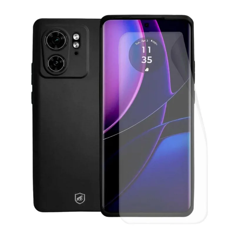 Kit Capa Silicon Veloz e Película Hydrogel HD para Motorola Moto Edge 40 - Gshield