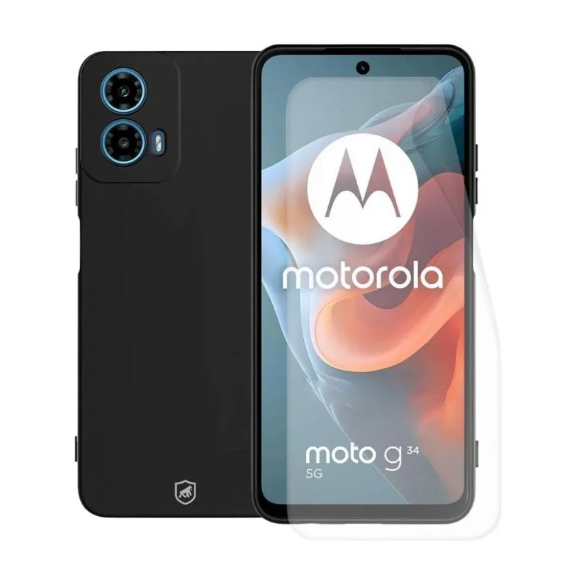 Kit Capa para Celular e Película de Proteção de Tela Gshield para Motorola Moto G34 1