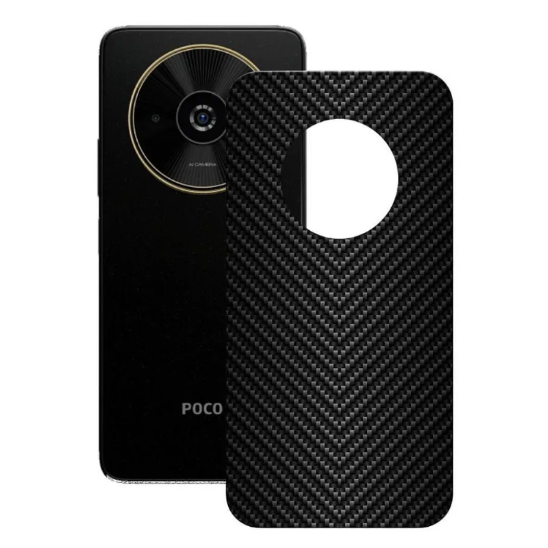 Película para Xiaomi Poco C61 - Traseira de Fibra de Carbono Preta - Gshield