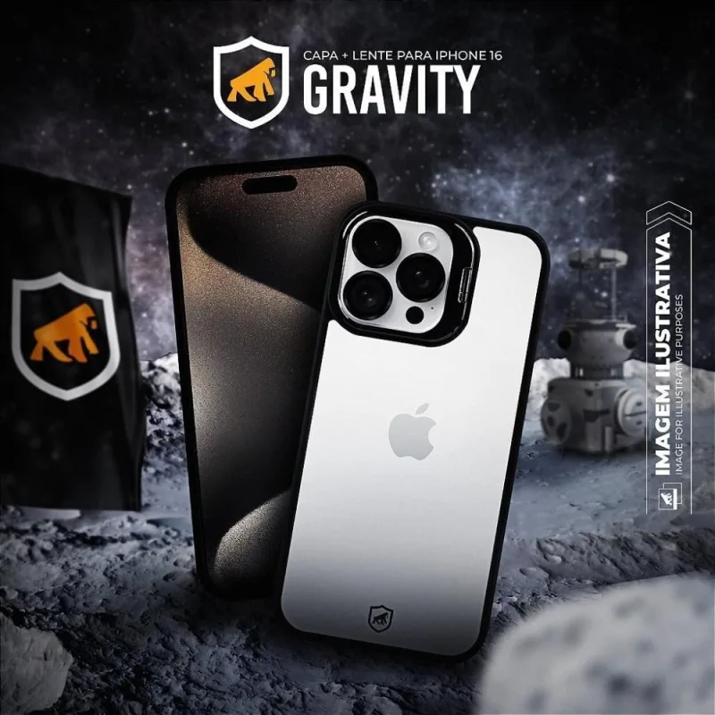 Capa para Celular Gshield para Iphone 16 Plus Gravity com Proteção Contra Impactos e Riscos Preto - Gshield - Celular E Smartphone