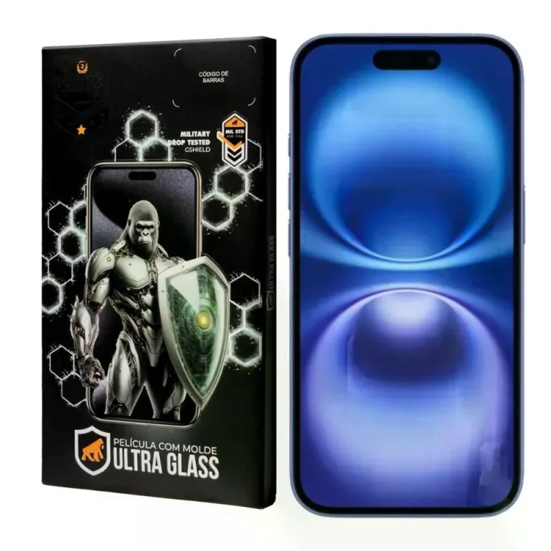 Película para Celular Gshield Ultra Glass Iphone 16 Proteção da Tela Vidro Duplamente Temperado - Gshield - Celular E Smartphone