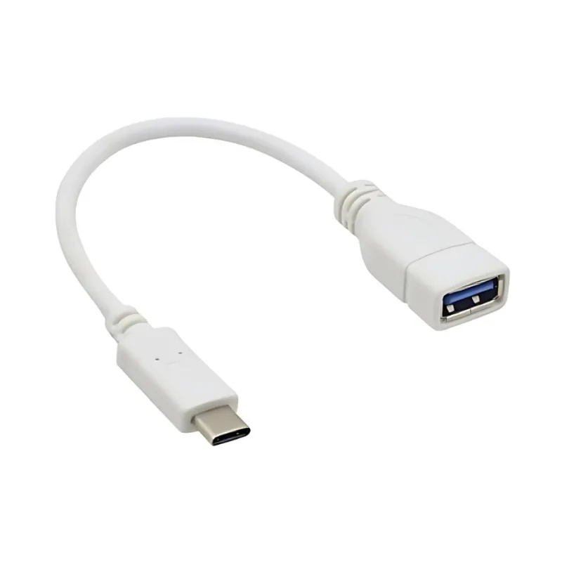 Cabo OTG Adaptador - USB-A / Type-C / TIPO C / USB C - Branco - Verde