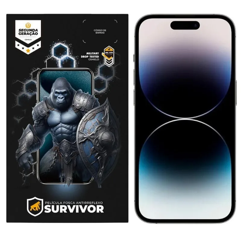 Película Para Iphone 14 Pro Com Aplicador - Survivor Fosca - Gshield