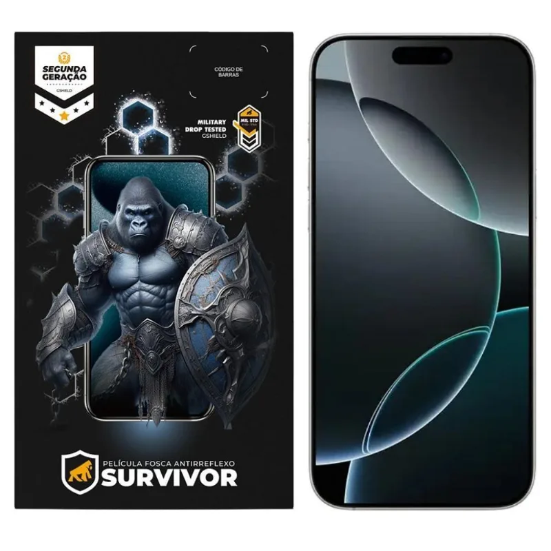 Película Para Iphone 16 Pro Com Aplicador - Survivor Fosca - Gshield