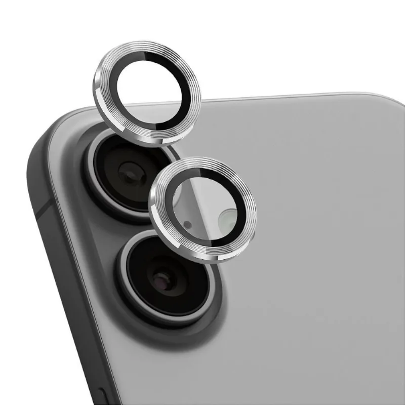 Protetor De Lente Para Iphone 16 - One Armor - Frame Para Câmera - Prata - Gshield