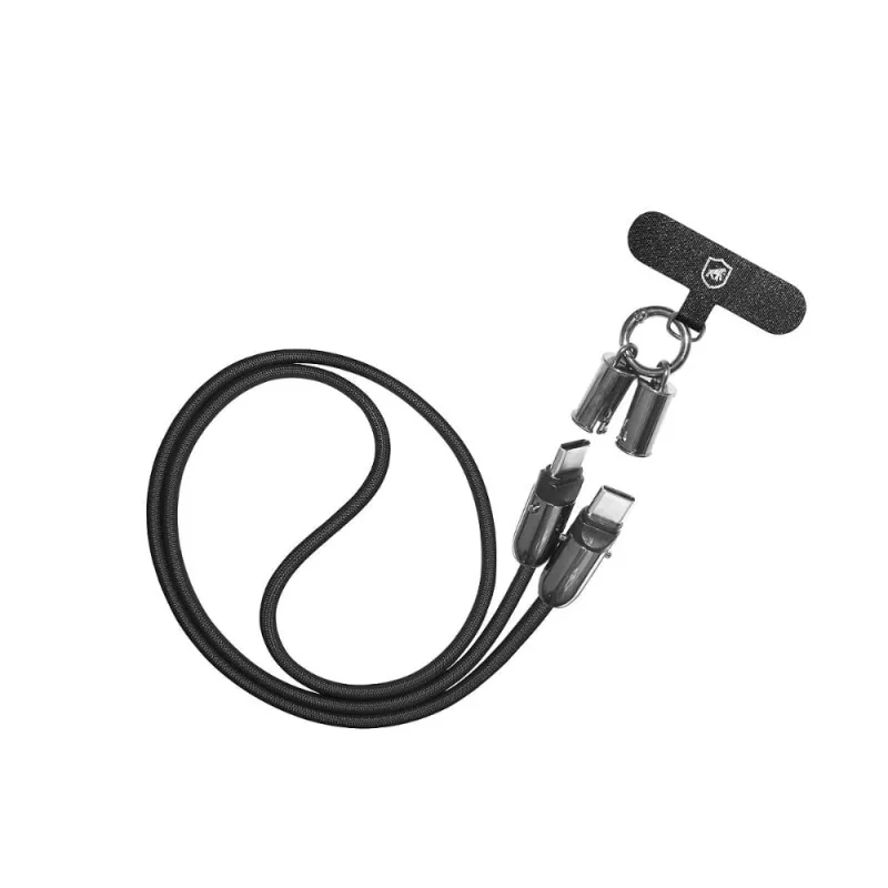 Cabo Cordão Strap Armor - Tipo C / Tipo C - Preto - Gshield - Gshield - Informática