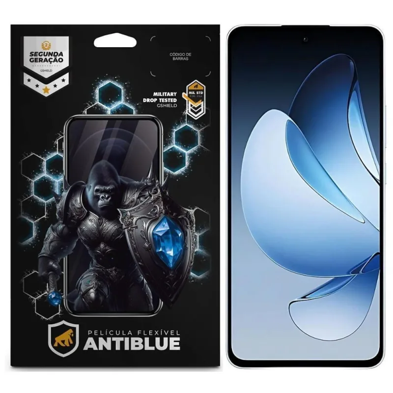 Película para Celular Gshield Oppo Reno 13 F 5G Antiblue Bloqueio 99% Luz Azul UV Transparente 1 - Gshield - Celular E Smartphone