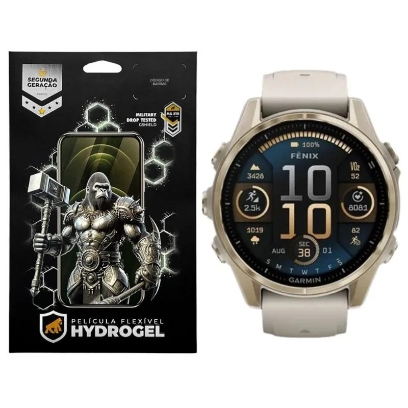 Película Gshield Para Fenix 8 (47mm) Hydrogel HD Com Proteção Contra Riscos Transparente 1 Unidade