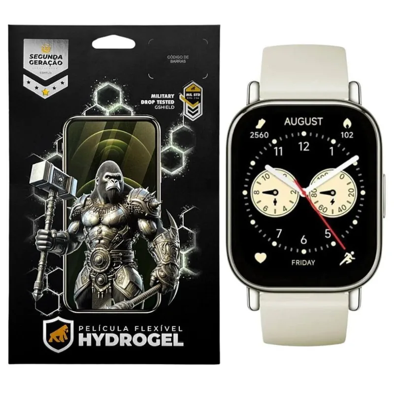 Película Gshield Para Redmi Watch 5 Lite Hydrogel HD Com Proteção Contra Riscos Em TPU Soft Gel