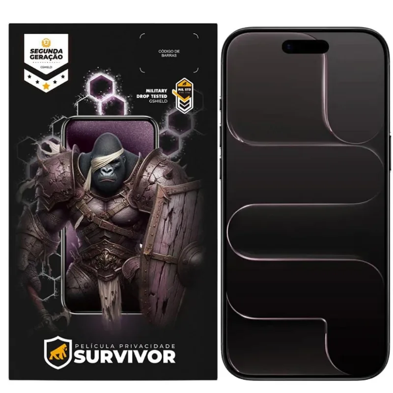 Película para iPhone Air - Privacidade com Aplicador - Survivor - Gshield