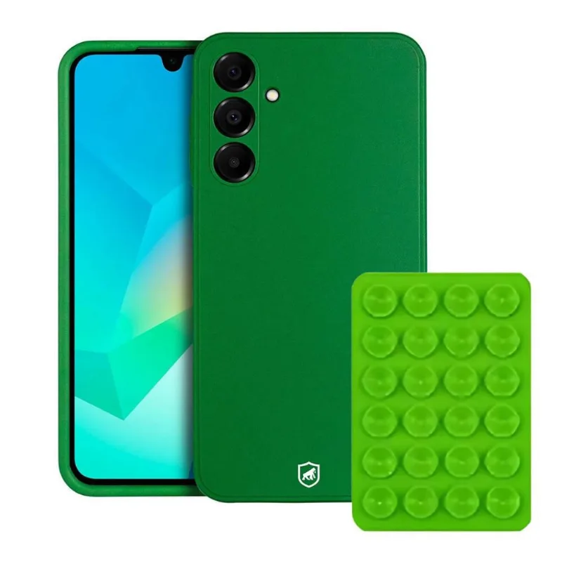 Kit Capa Silicon Veloz para Samsung Galaxy A16 5G + Ventosa - Verde - Gshield