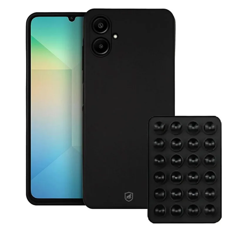 Kit Capa Silicon Veloz para Galaxy A06 + Ventosa - Preta