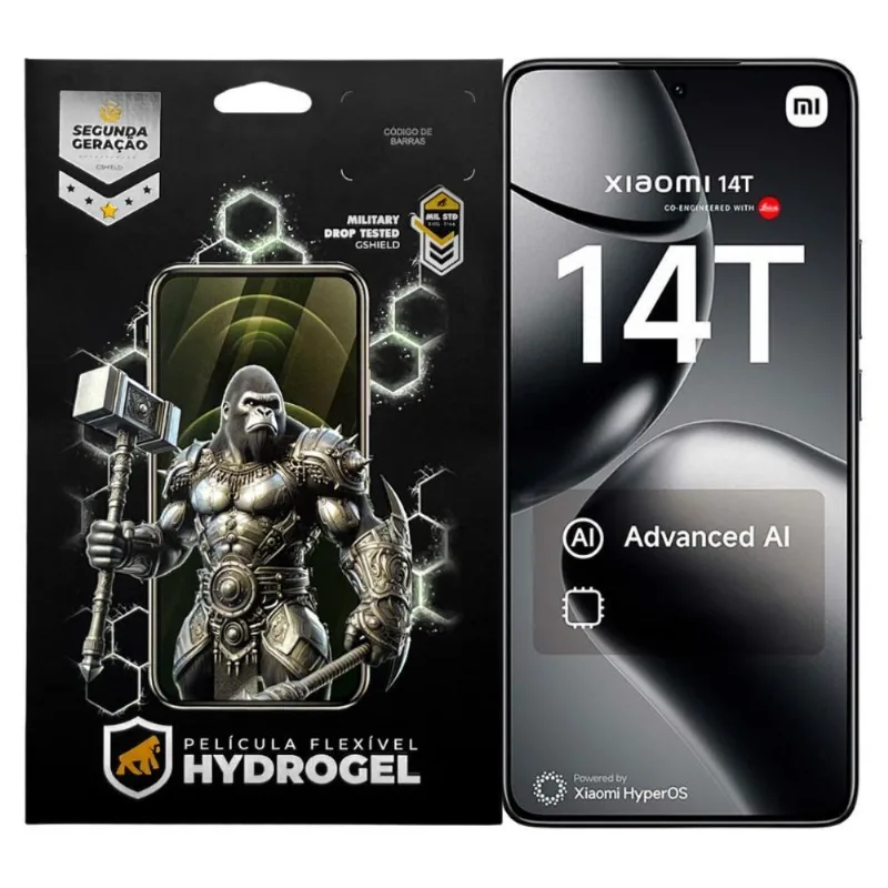 Película Para Xiaomi 14t Gshield Hydrogel Hd Proteção Contra Riscos Hidro Nano Pet + Tpu Soft Gel