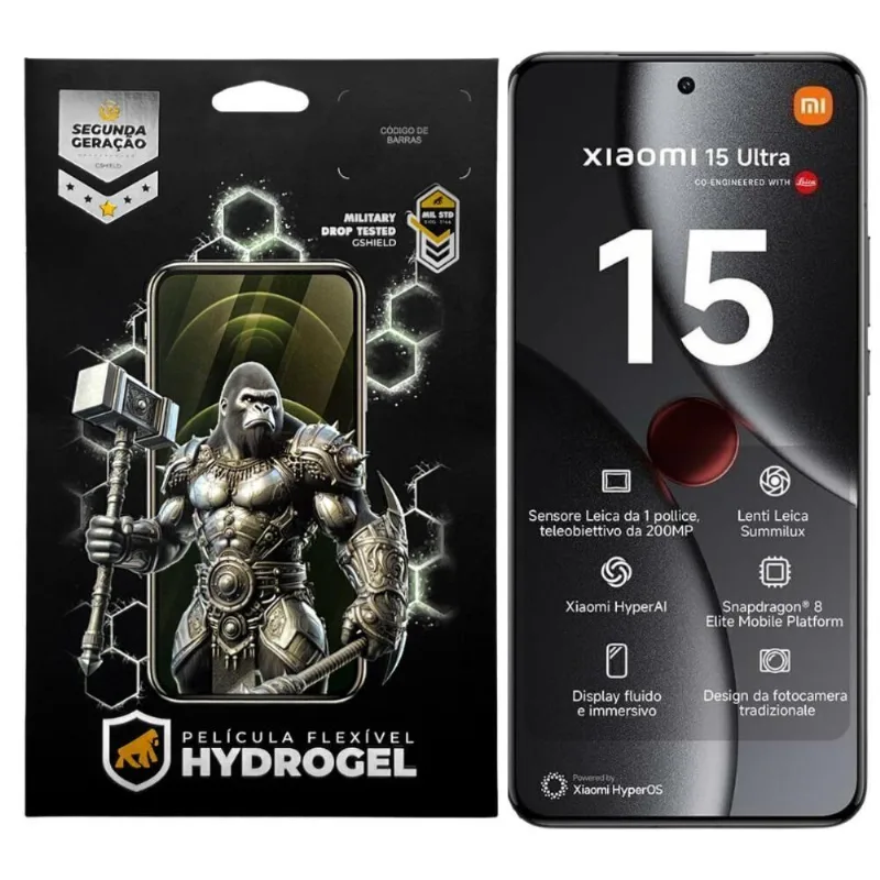 Película Gshield Hydrogel HD para Xiaomi 15 Ultra Proteção Contra Riscos Hidro Nano PET + TPU Soft