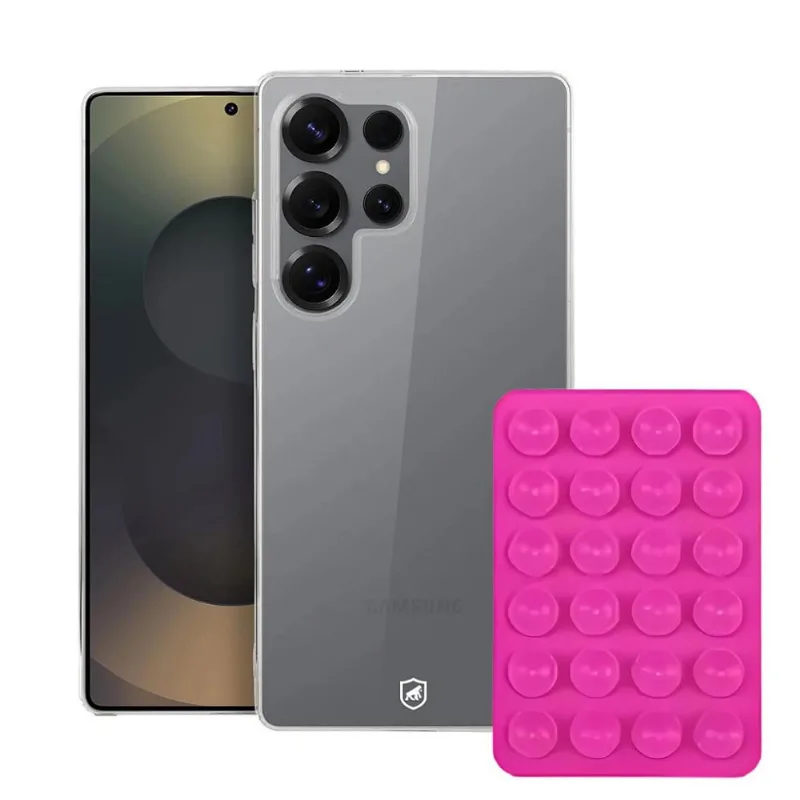 Capa Crystal Slim para Samsung Galaxy S25 Ultra+Ventosa ROSA - Gshield - Celular E Smartphone