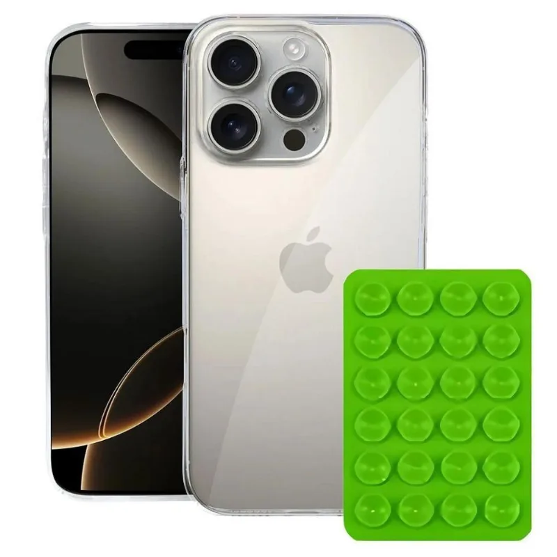 Kit Capa Crystal Slim Para Iphone 16 Pro + Ventosa - Verde - Gshield