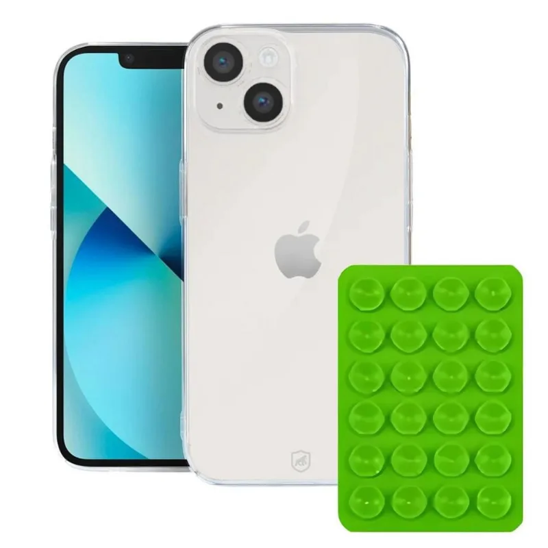 Kit Capa Crystal Slim para Iphone 14 + Ventosa - VERDE -